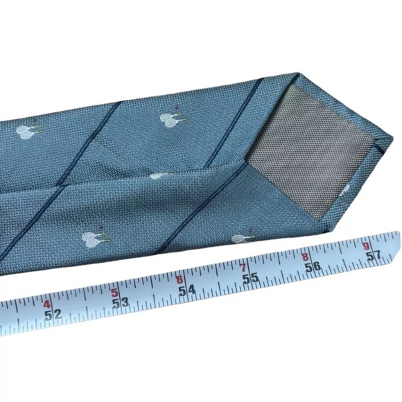 Wembley Silk Blend Tie Men's Necktie Blue Tennis NEW NWT Sport Rackets - Picture 3 of 5